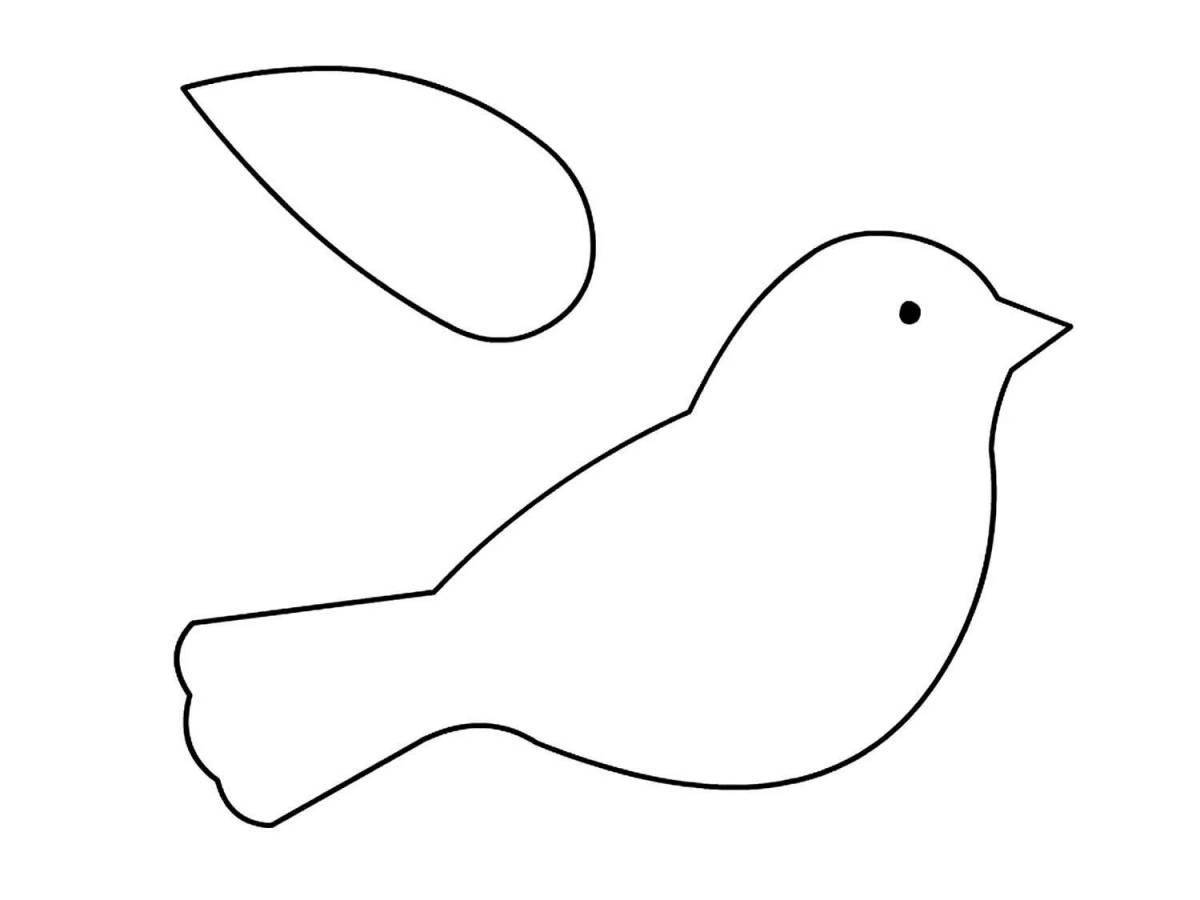 Coloring book magical bullfinch