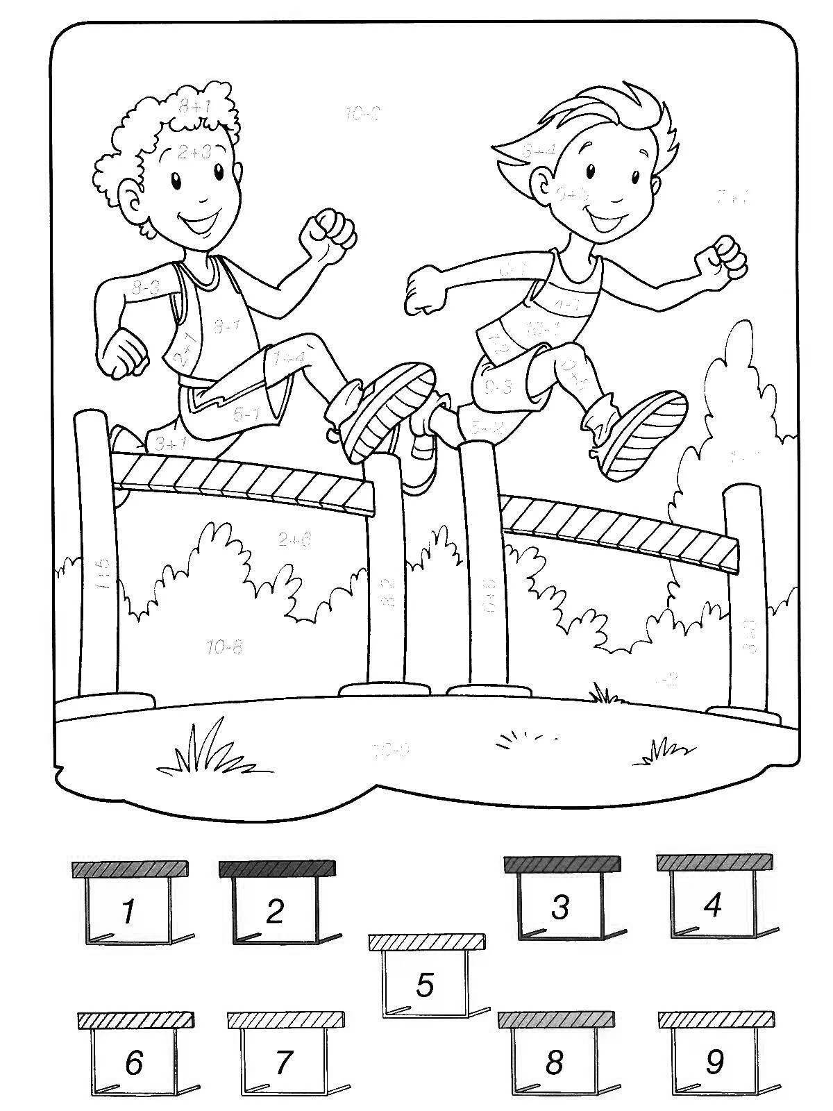 Coloring book excellent physical education Grade 1