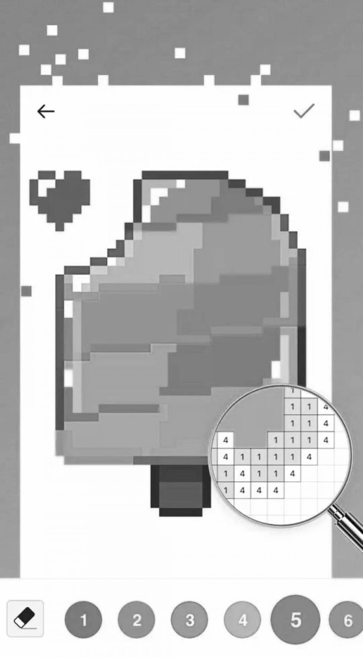 Colorful pixel art coloring page