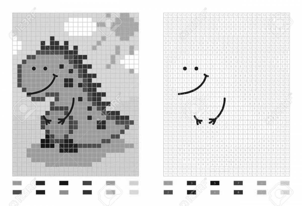 Страница раскраски radiant pixel art
