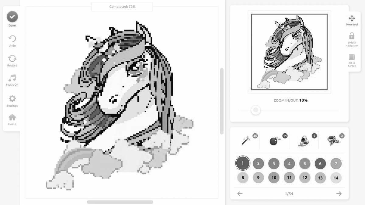 Intriguing pixel art coloring page
