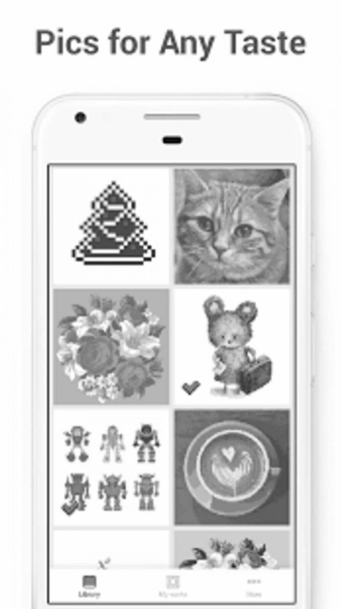 Innovative pixel art coloring page