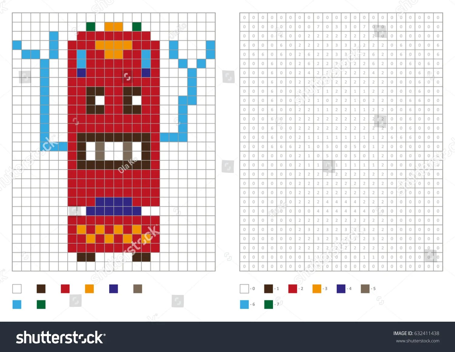 Animated pixel art coloring page