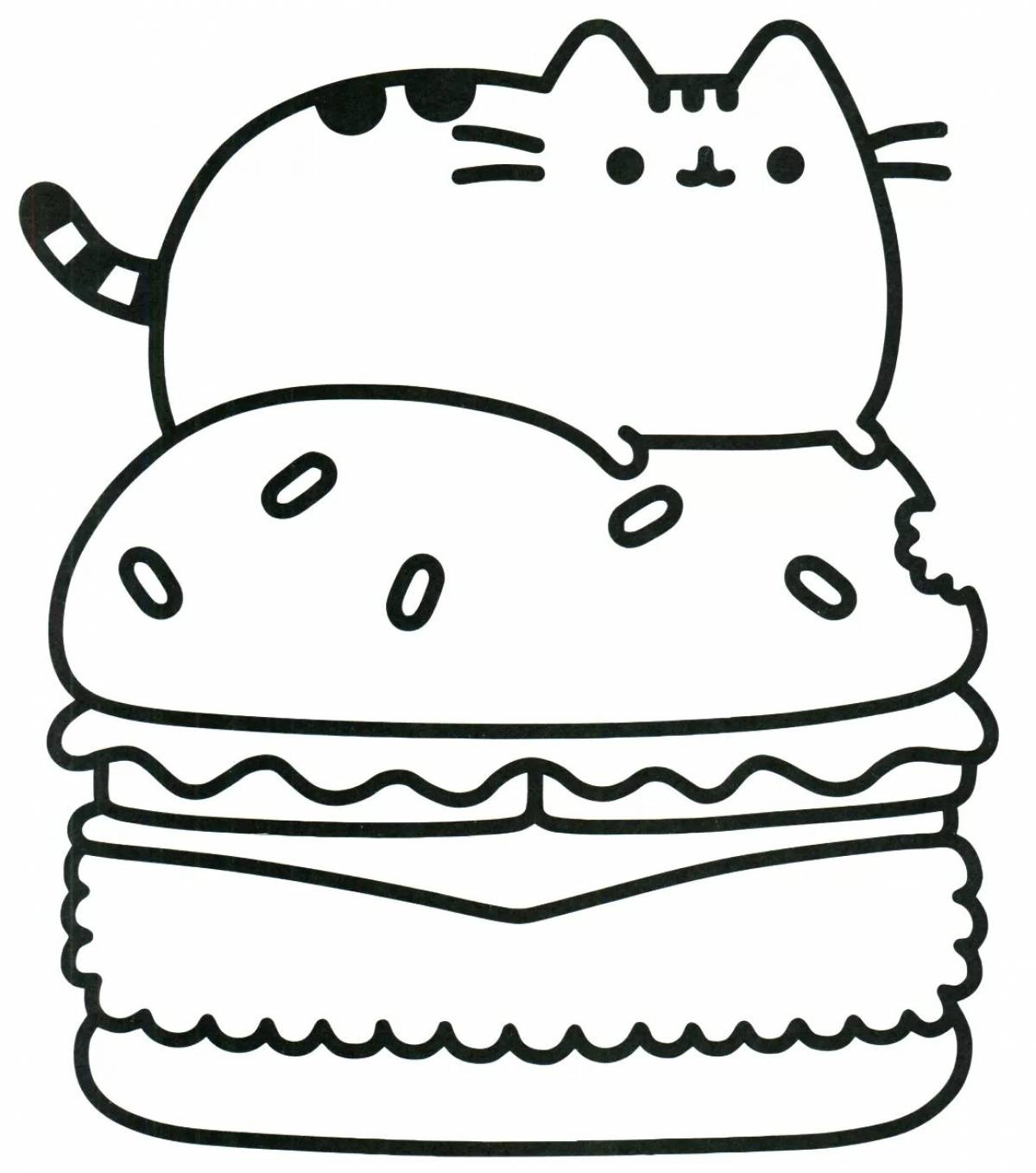 Naughty cat pusheen coloring page