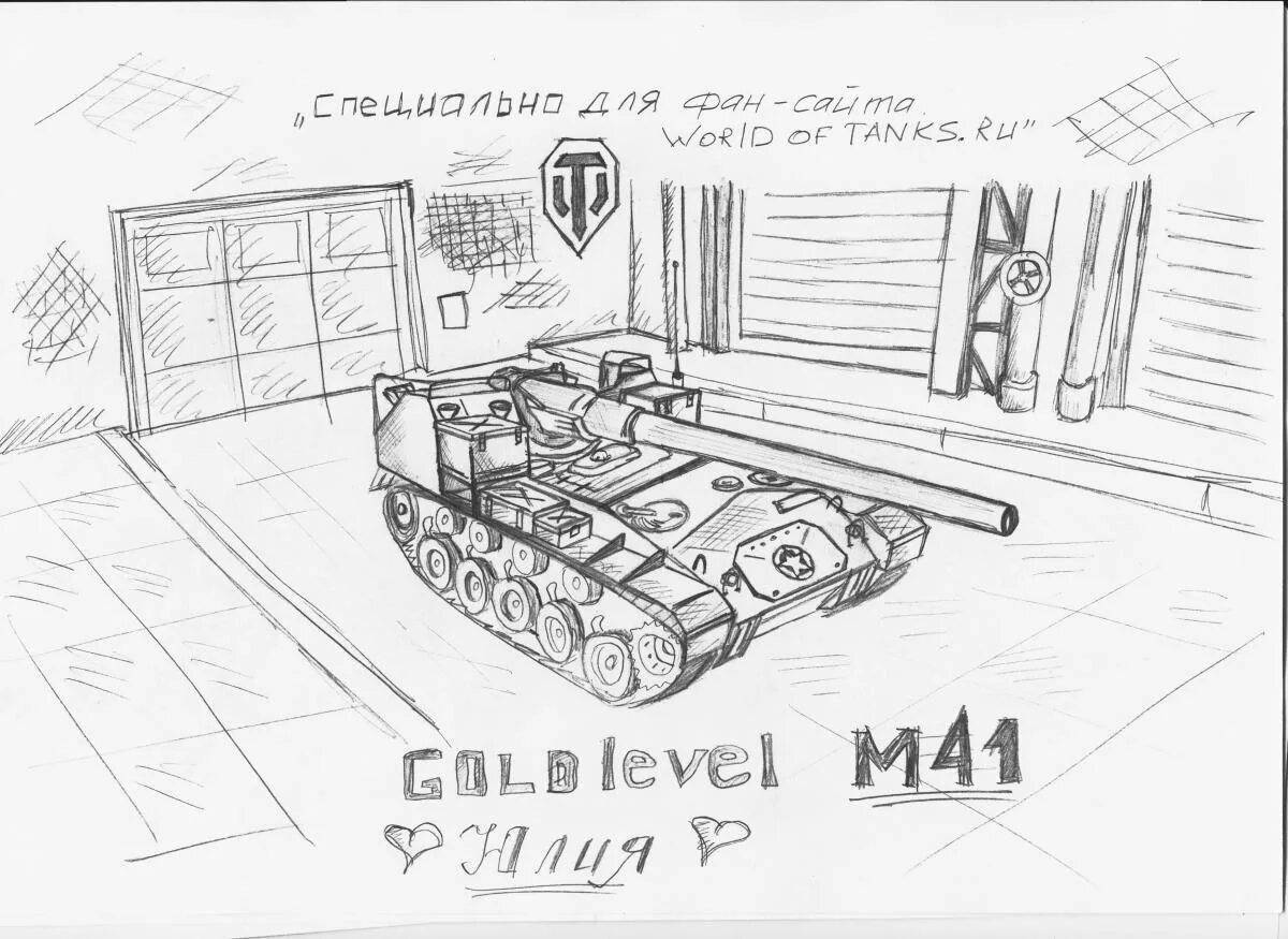 Playful world of tank blitz coloring page