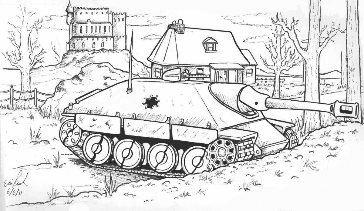 Веселая раскраска world of tank blitz