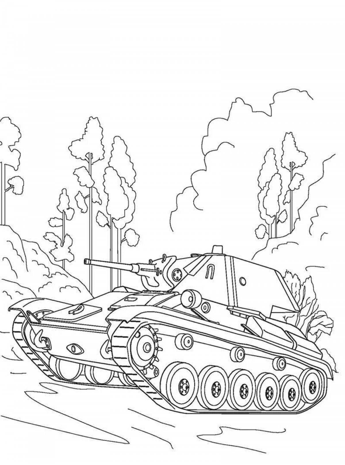 Подробная раскраска world of tank blitz
