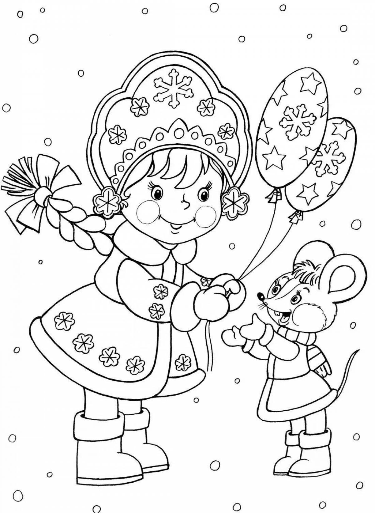 Charming coloring book for girls new year 2023