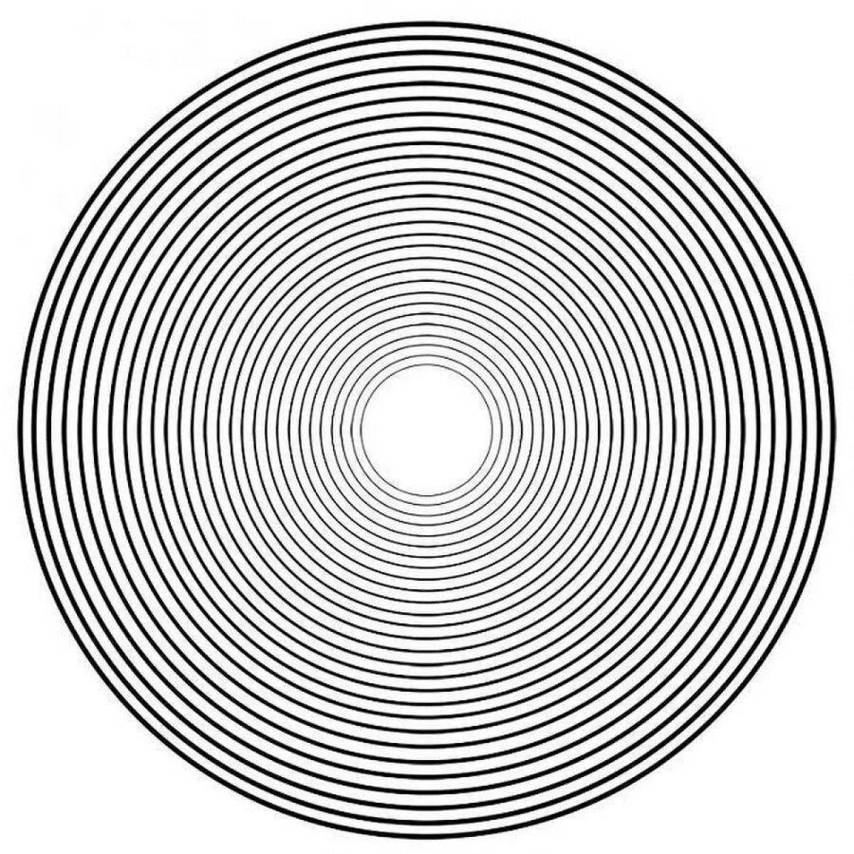 Fine round lines create coloring