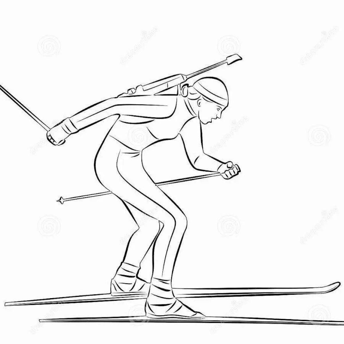 A skilful skier on the move