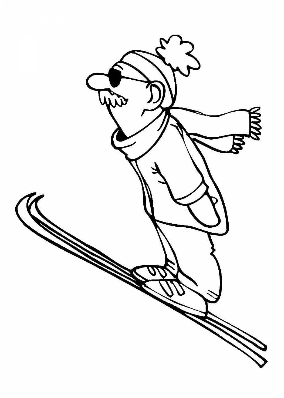 A dashing skier on the move