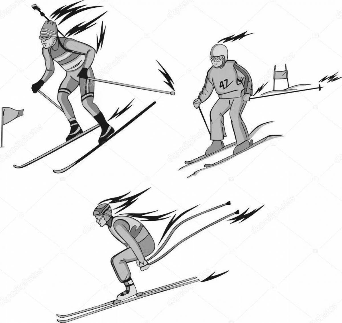 Лыжника в движении #5