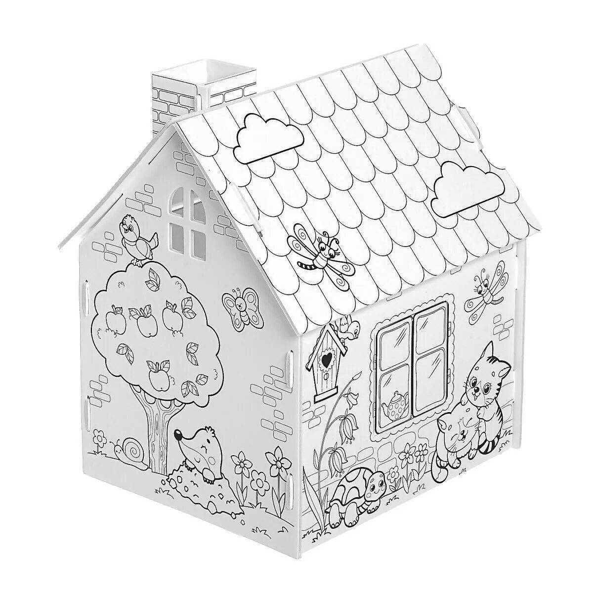 Charming house wish game price coloring page