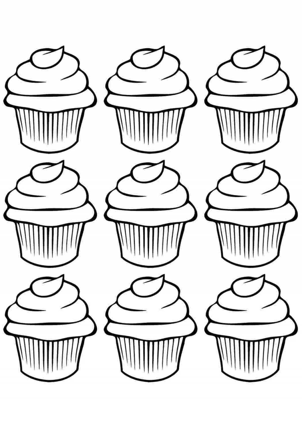 Colorful cupcake coloring book