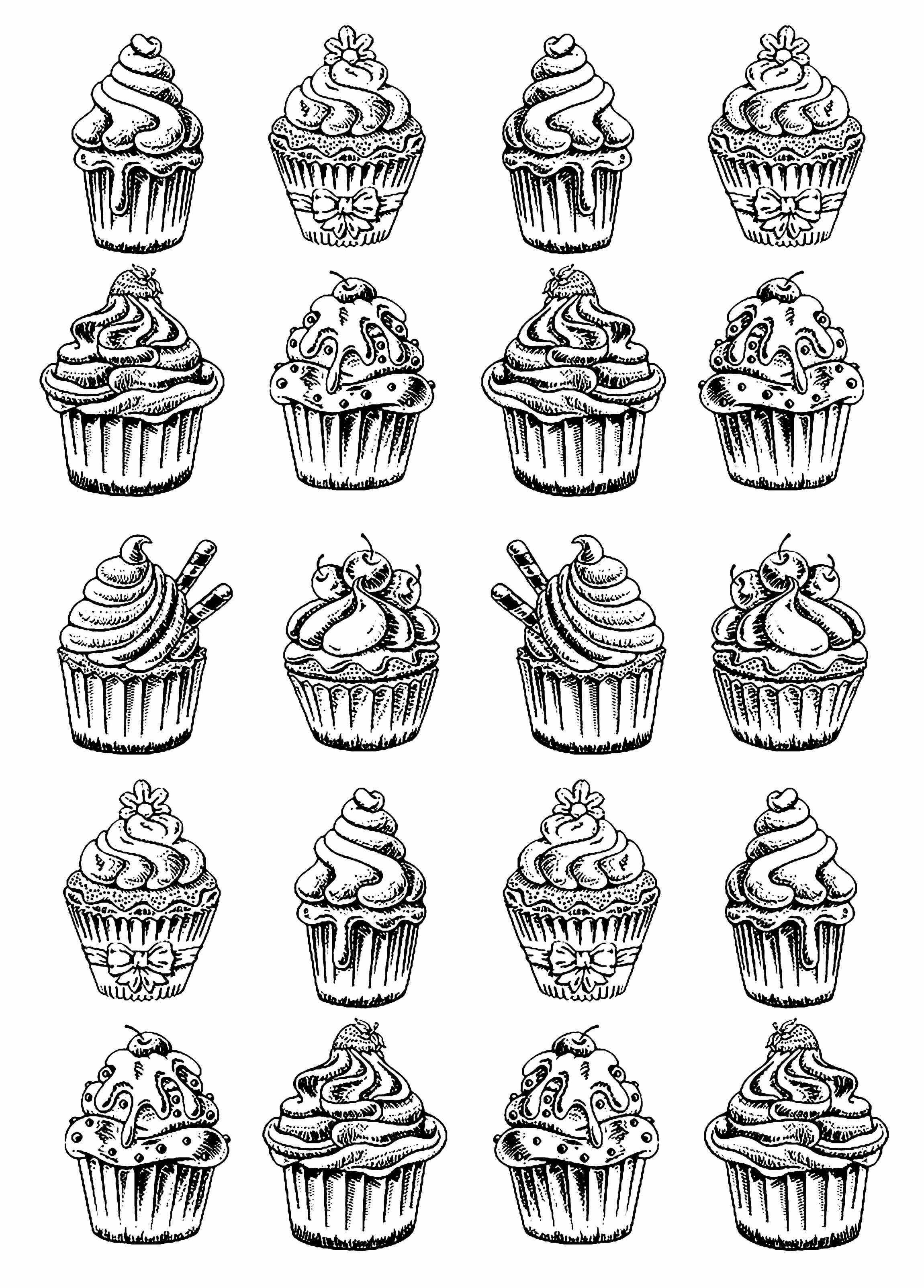 Exciting cupcake coloring