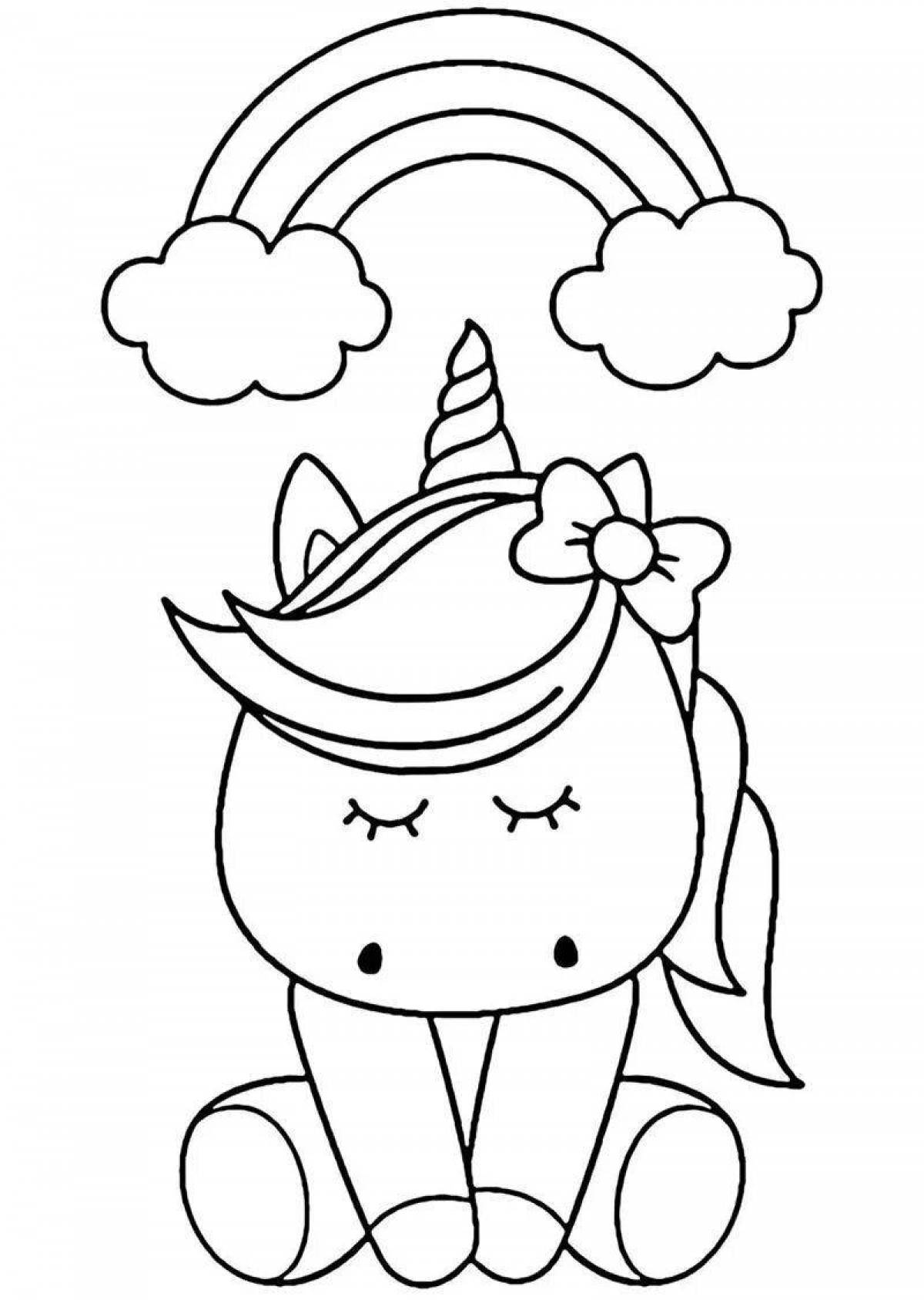 Cute cute unicorn coloring book for kids