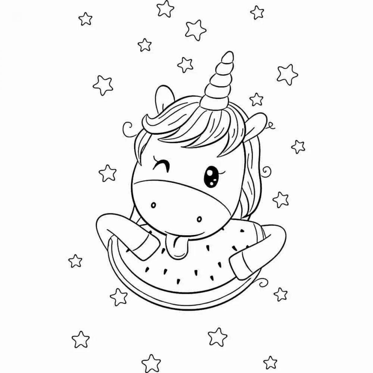Magic coloring unicorn cute for kids