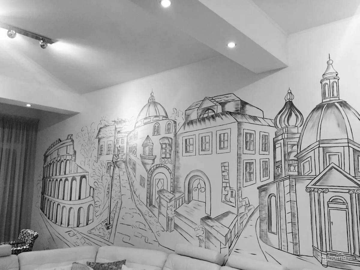 Charming coloring art walls inside the house