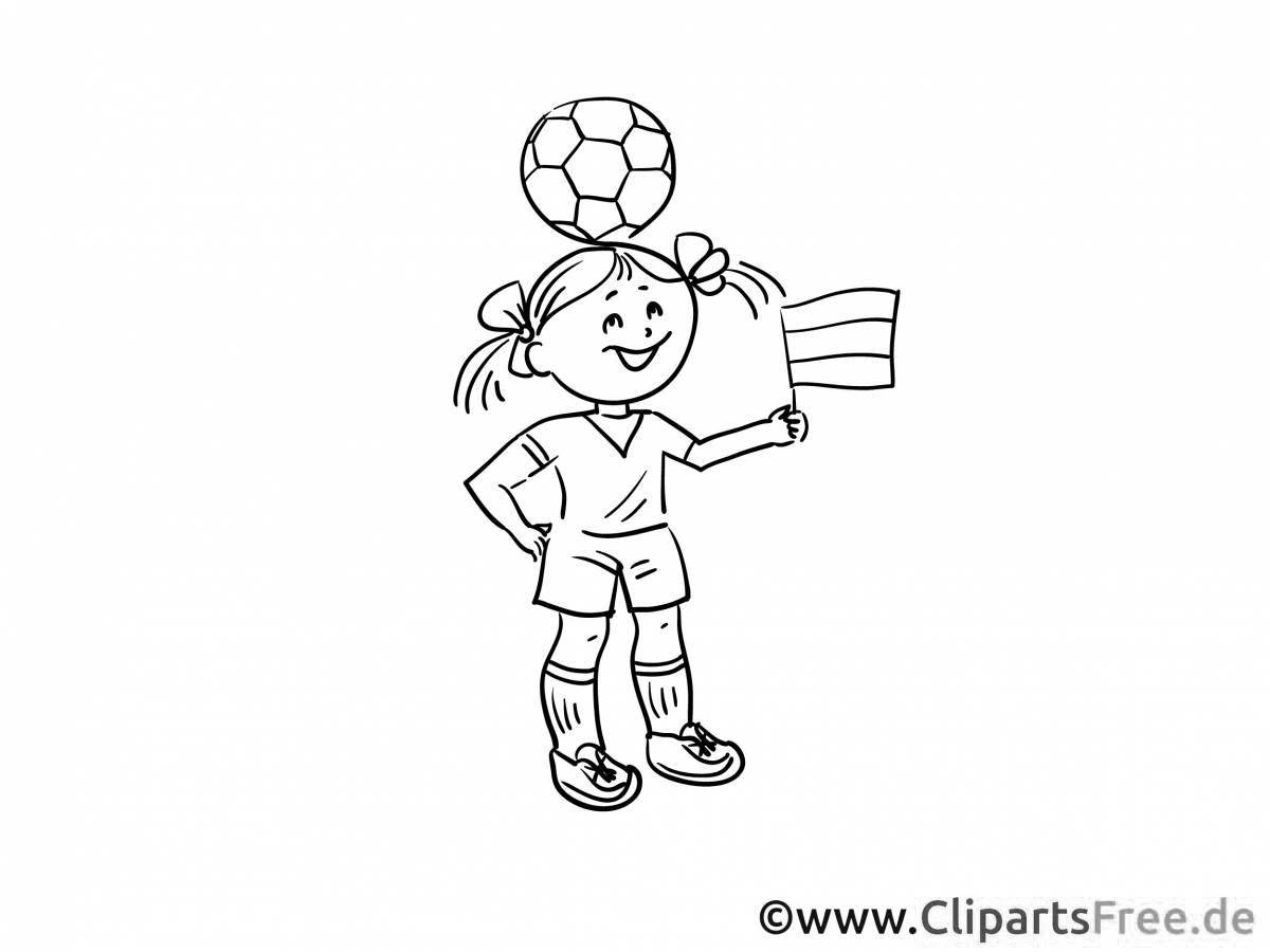 Dynamic football world cup coloring page