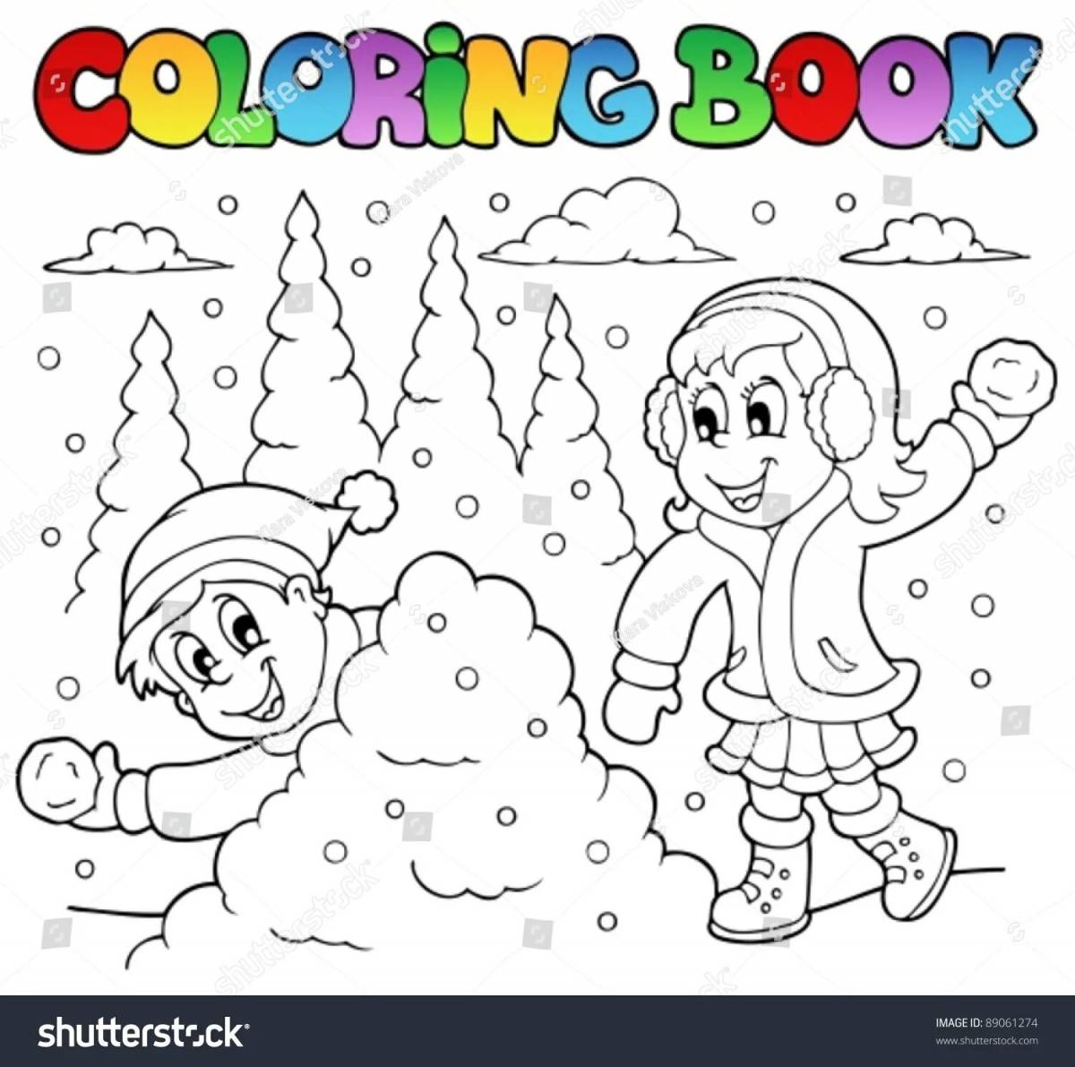 Delightful coloring of snowballs and mud