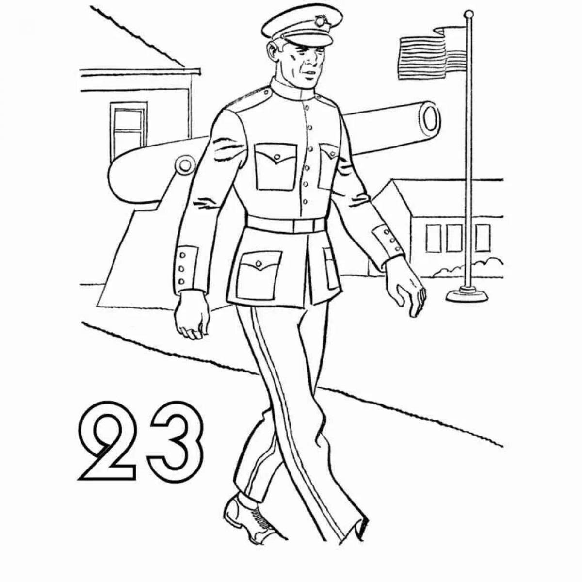 Radiant coloring page мальчик в военной форме