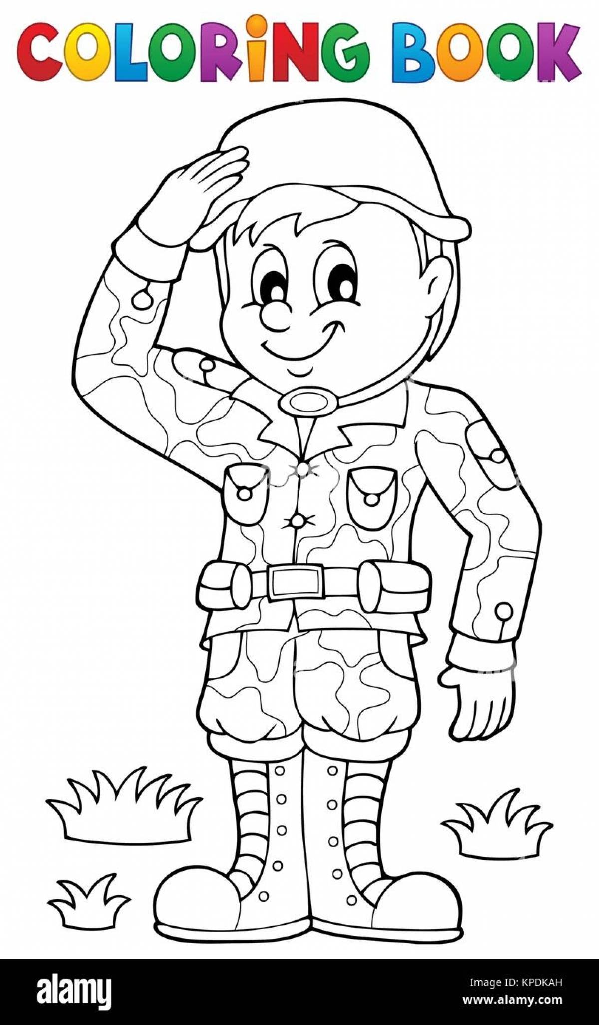 Солдат раскраска для детей в камуфляже
