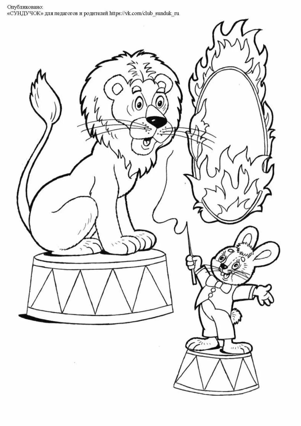 Fun circus coloring book for 5-6 year olds