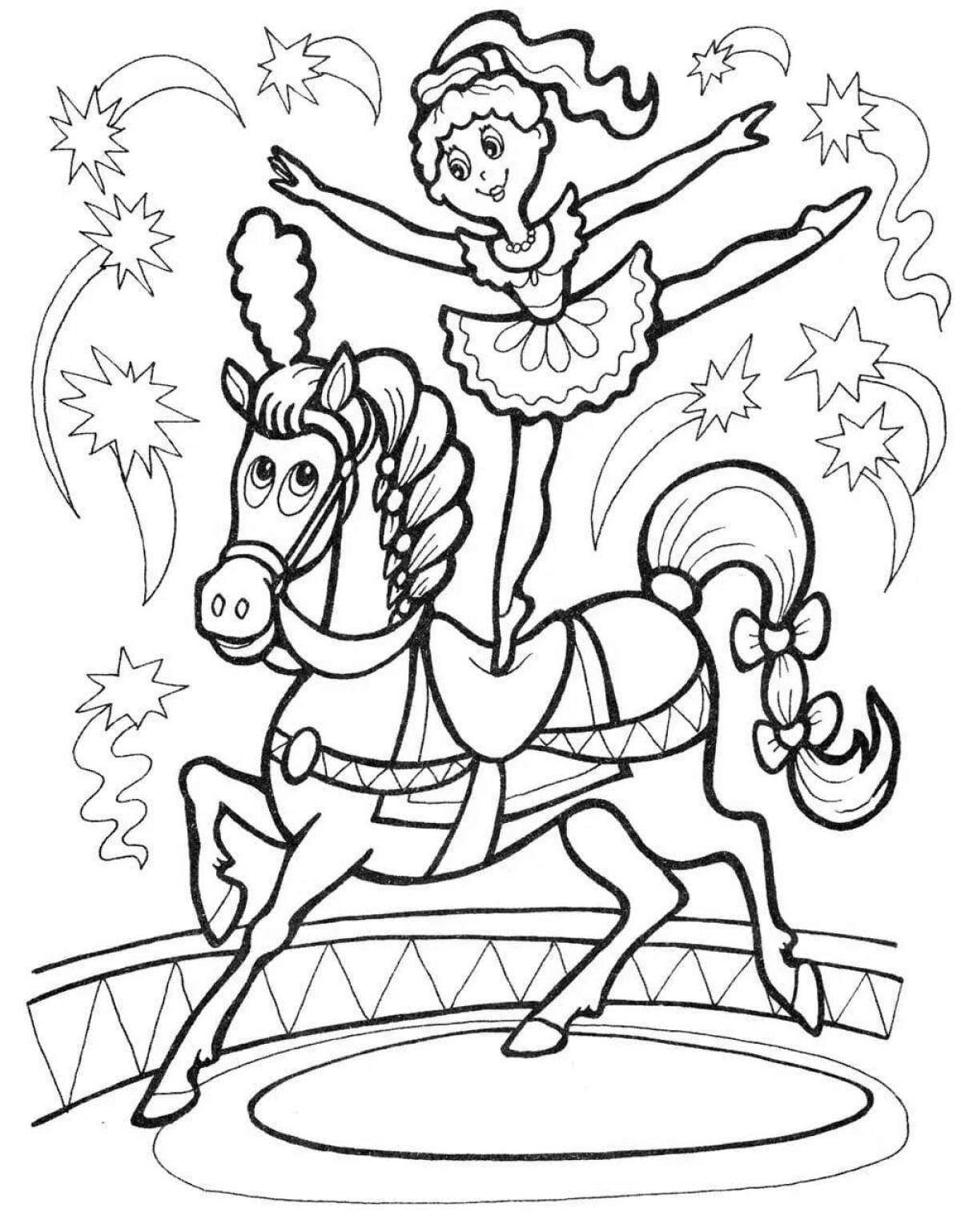 Zany circus coloring book for kids