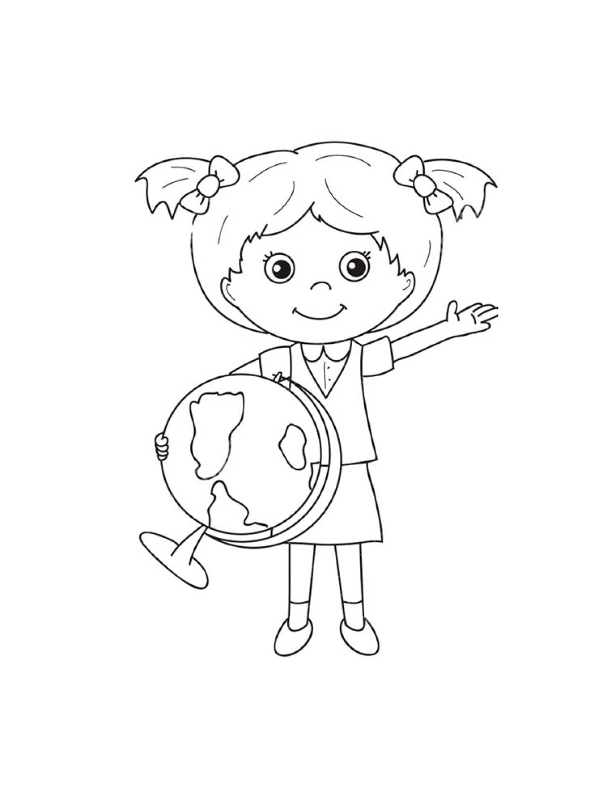 Глобус раскраска для детей