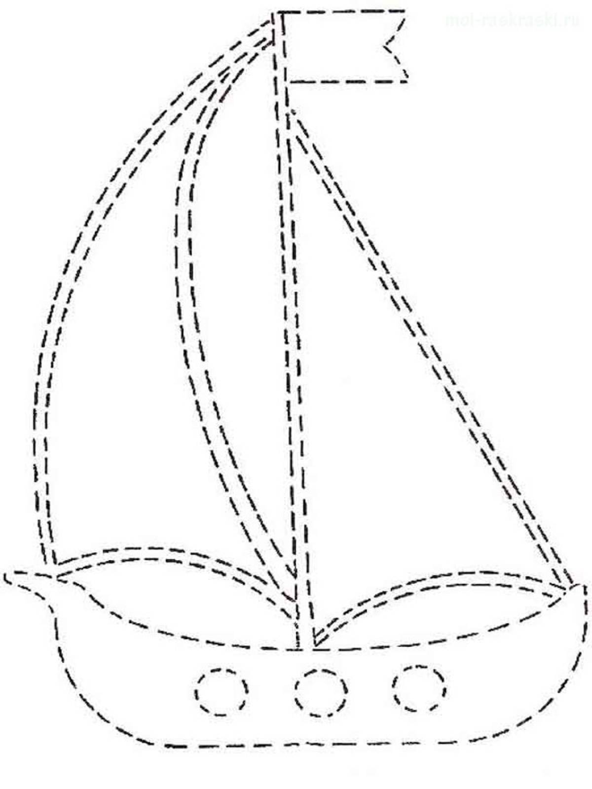 Рисование по точкам кораблик
