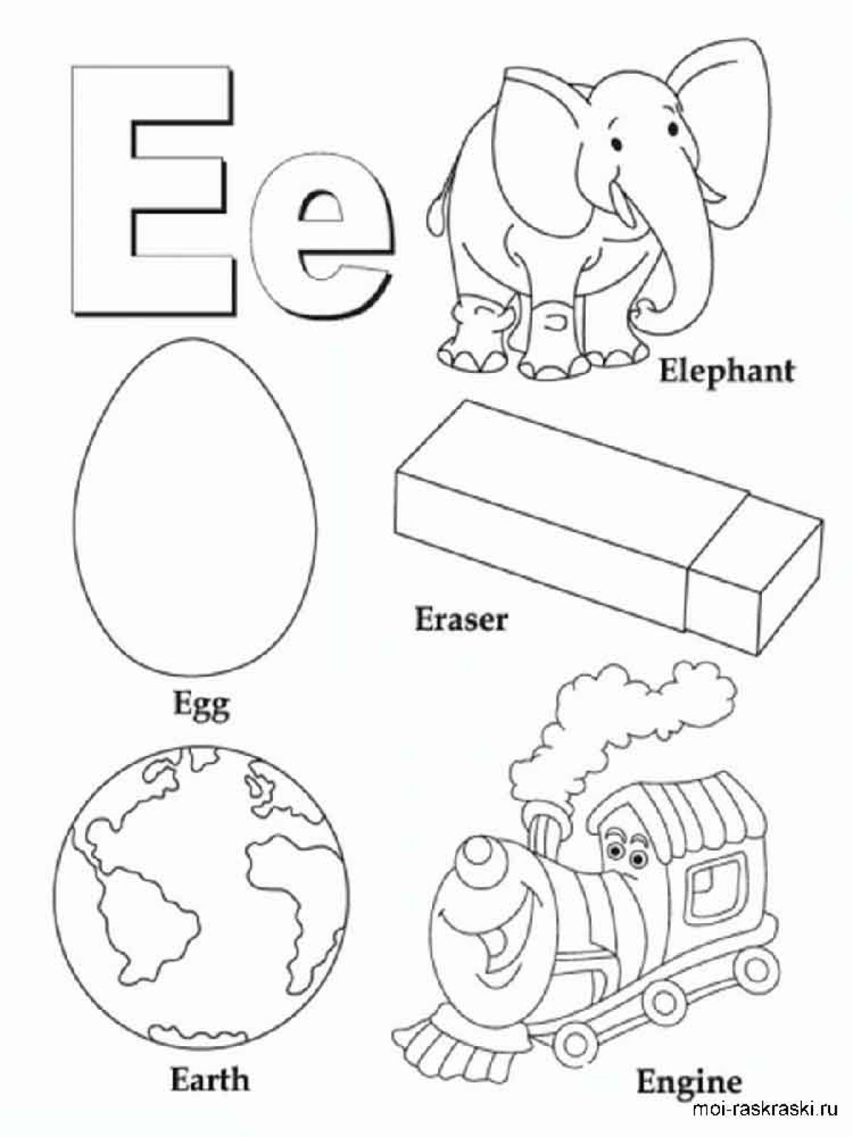 Английский алфавит картинки раскраски
