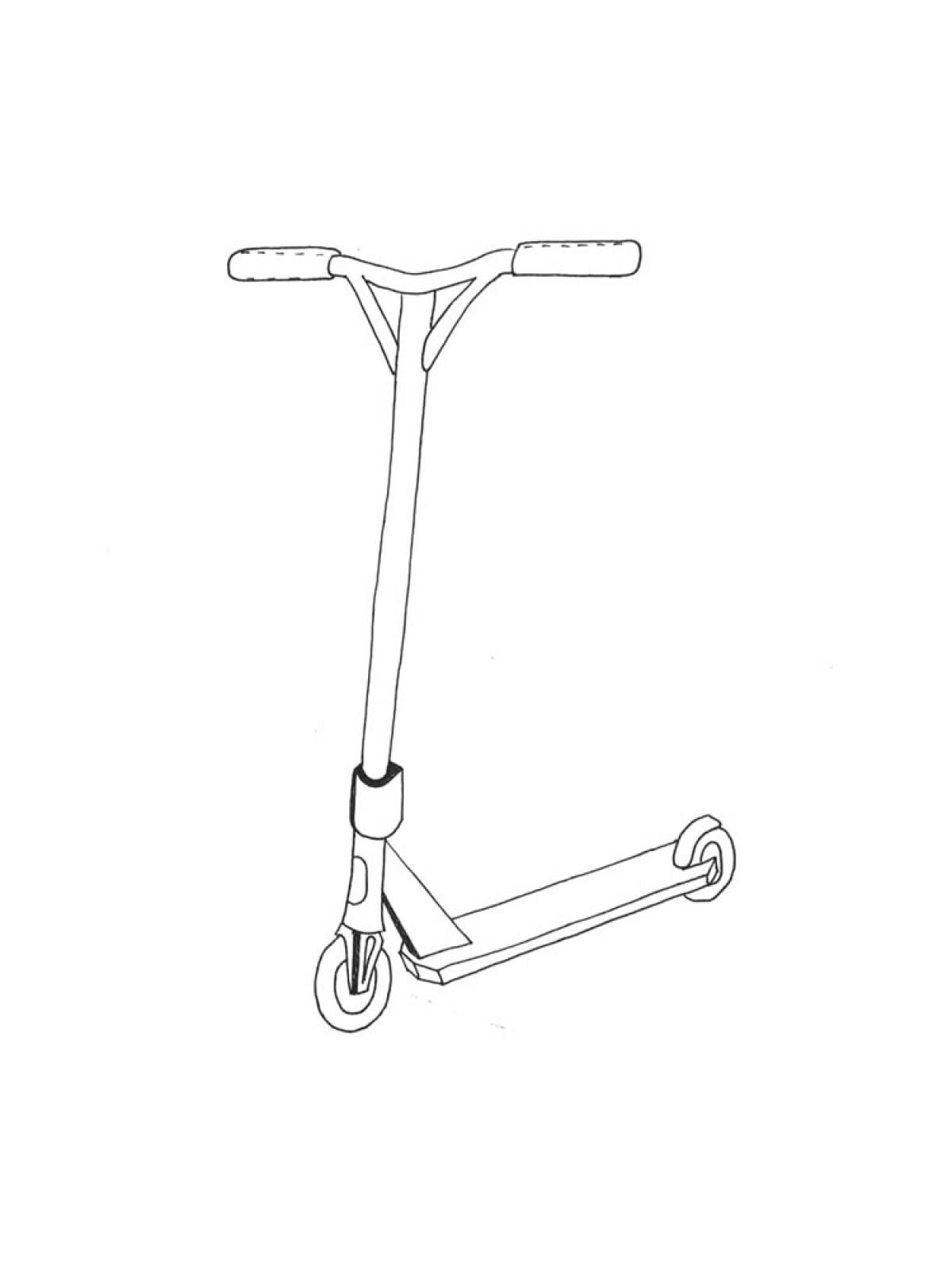 Трюковой самокат рисунок