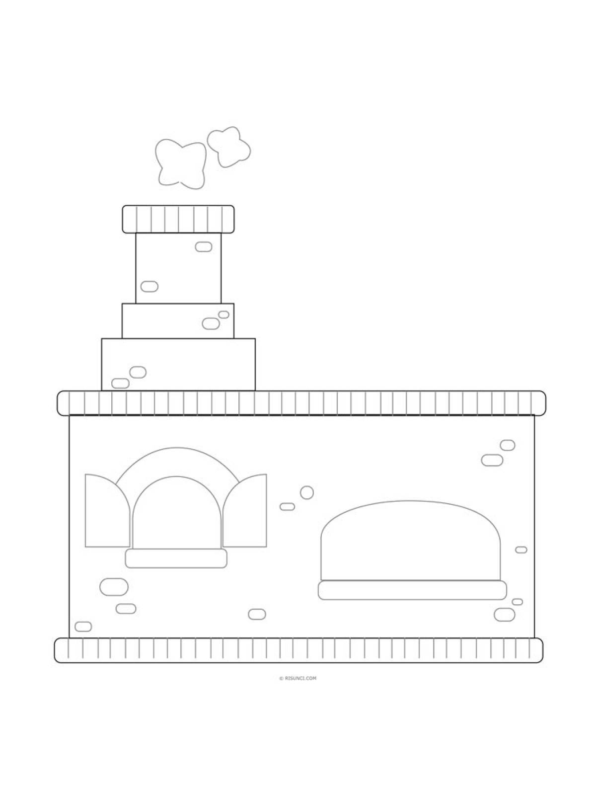 Как нарисовать печку. Печка сбоку рисунок. Печка раскраска. Русская печка раскраска. Печь раскраска для детей.
