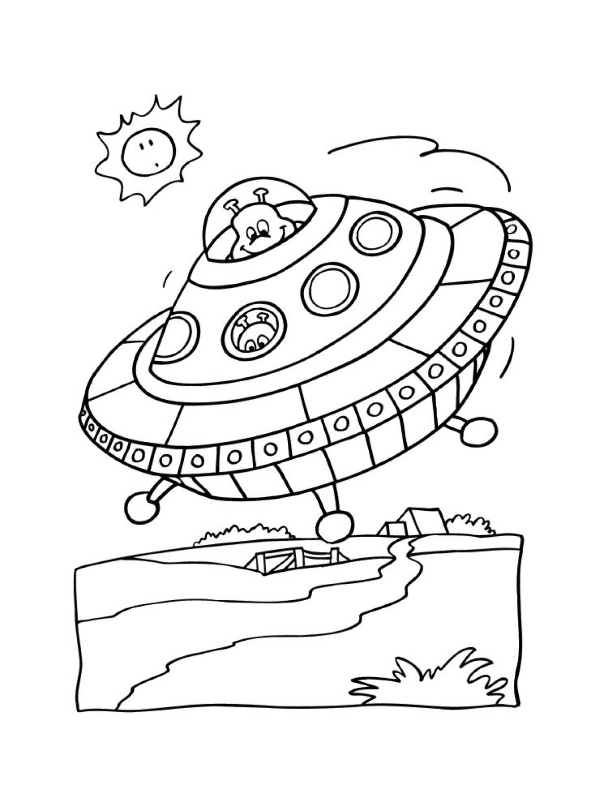 Космический корабль детский рисунок