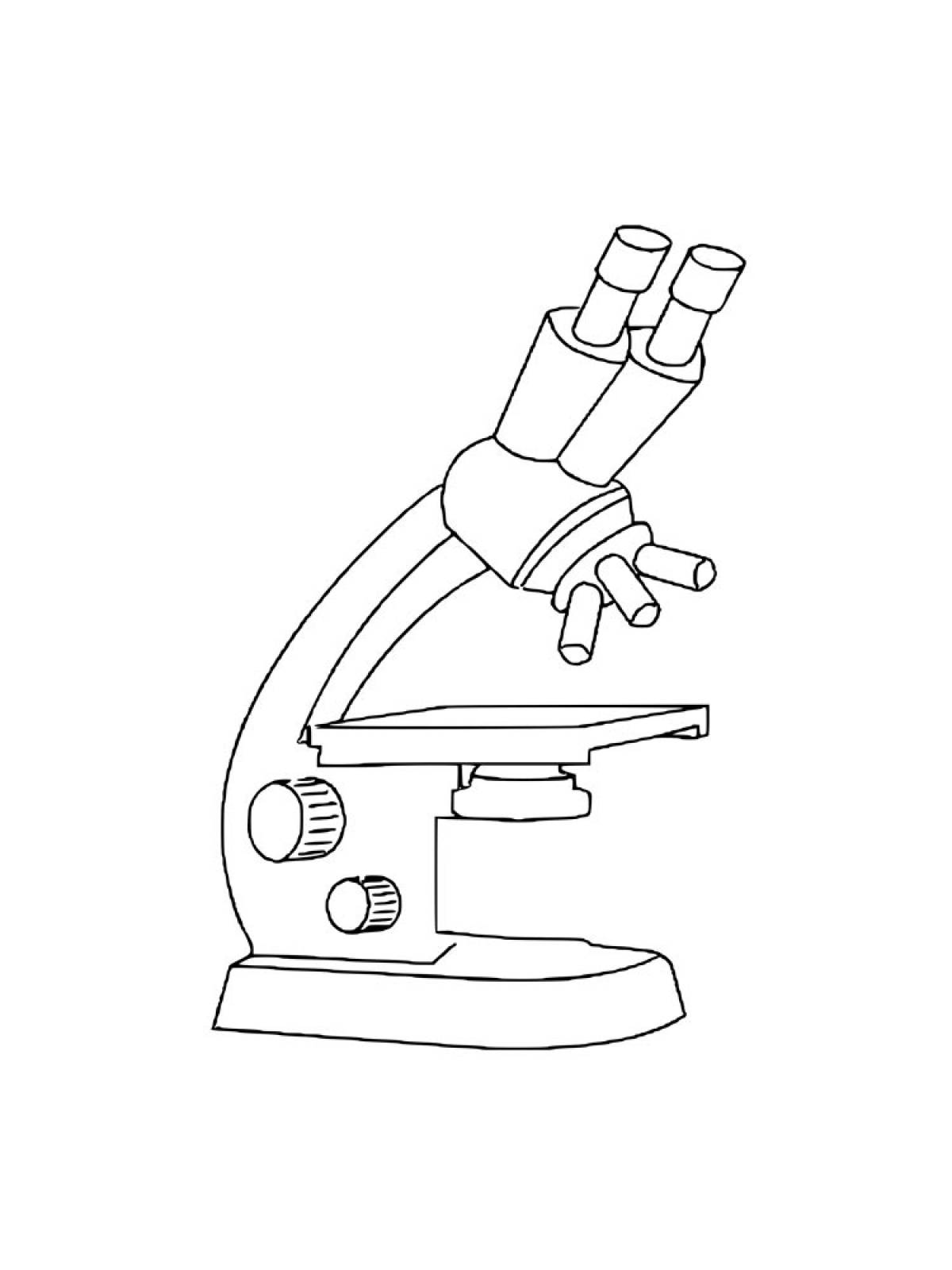 Как нарисовать микроскоп. Разукрашка световой микроскоп. Микроскоп для распечатки. Световой микроскоп раскраска. Трафарет микроскопа.
