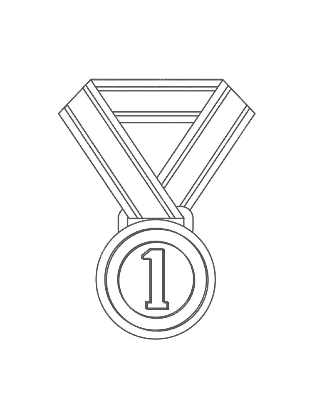 Медаль раскраска для детей
