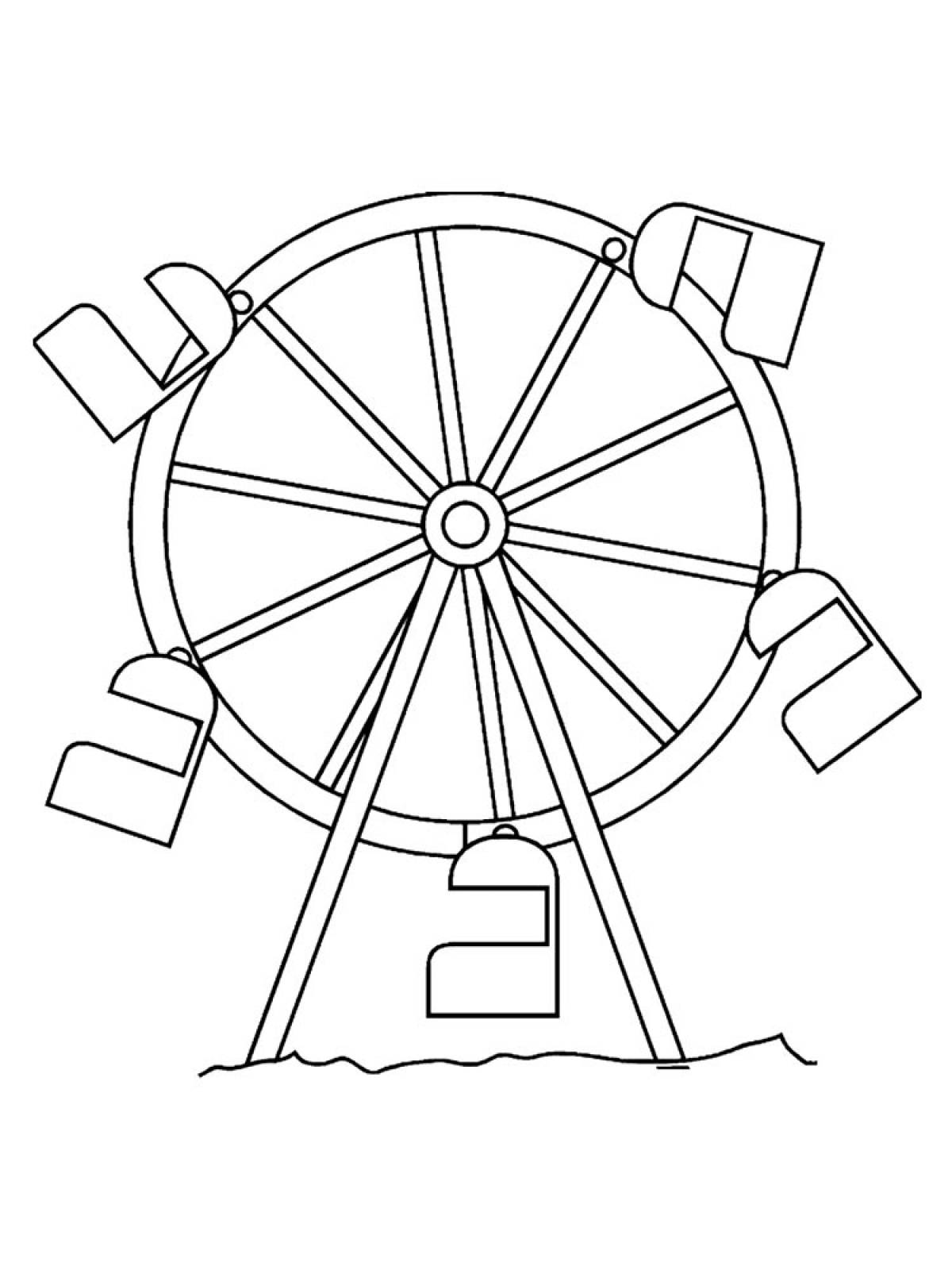 Рисунок колесо обозрения карандашом детский