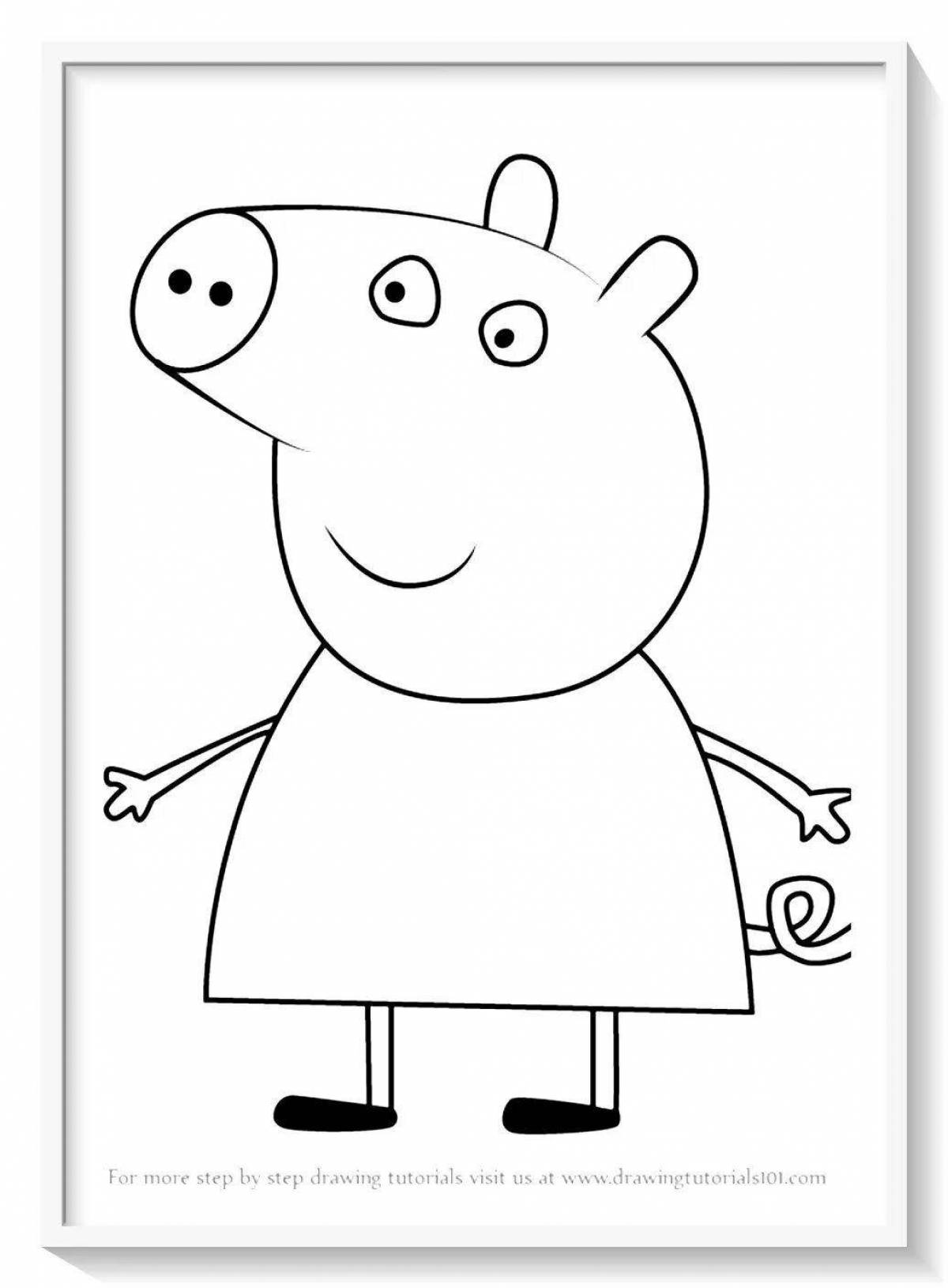 Свинка Пеппа трафарет для рисования