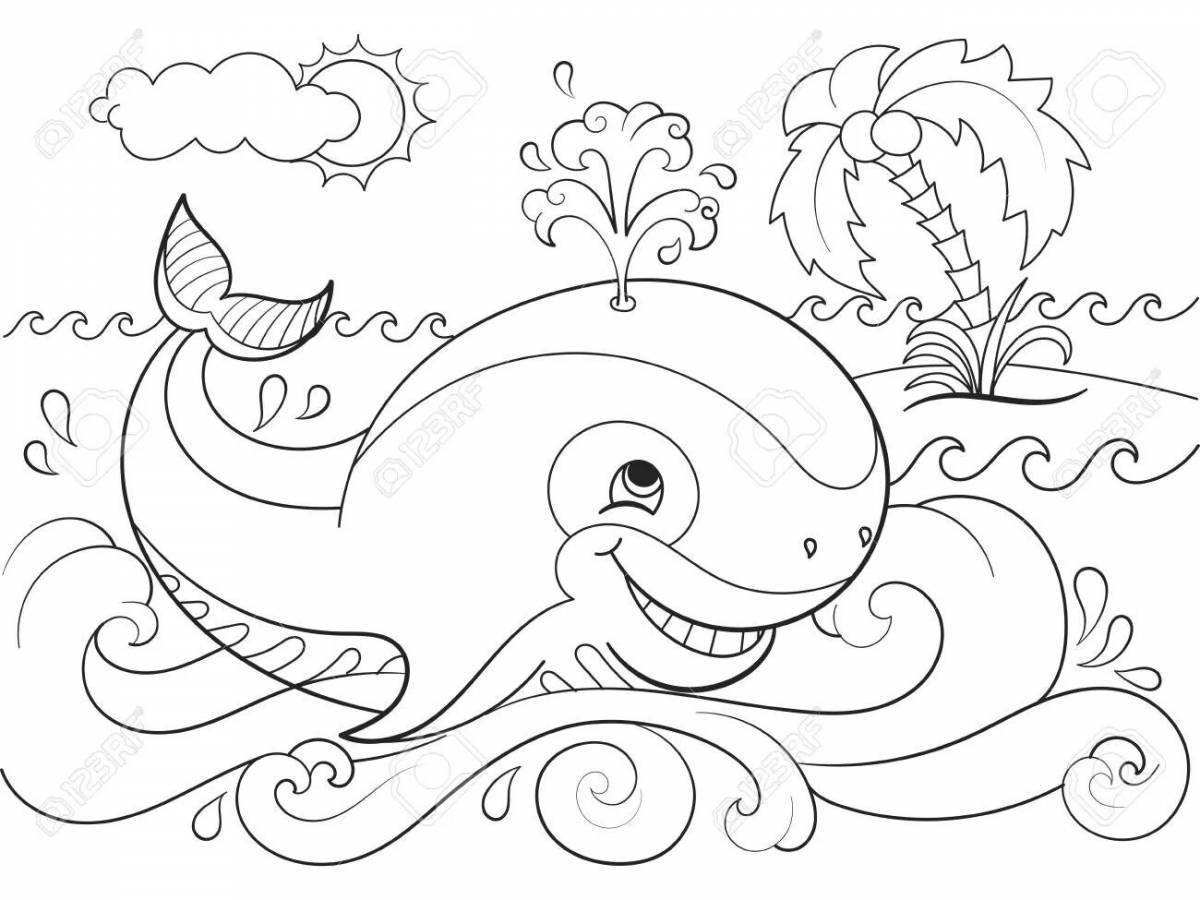 Шаблон для рисования кита для детей