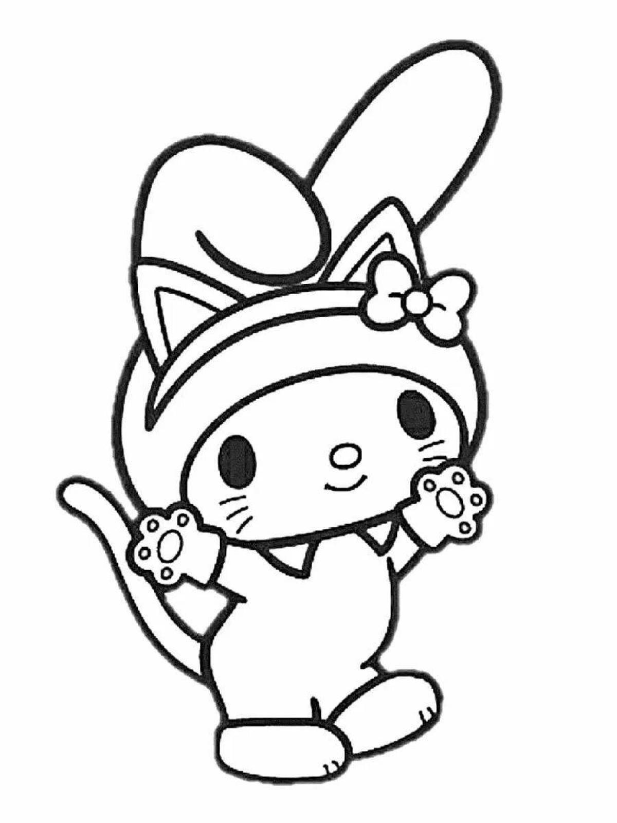 Adorable melody and hello kitty coloring book