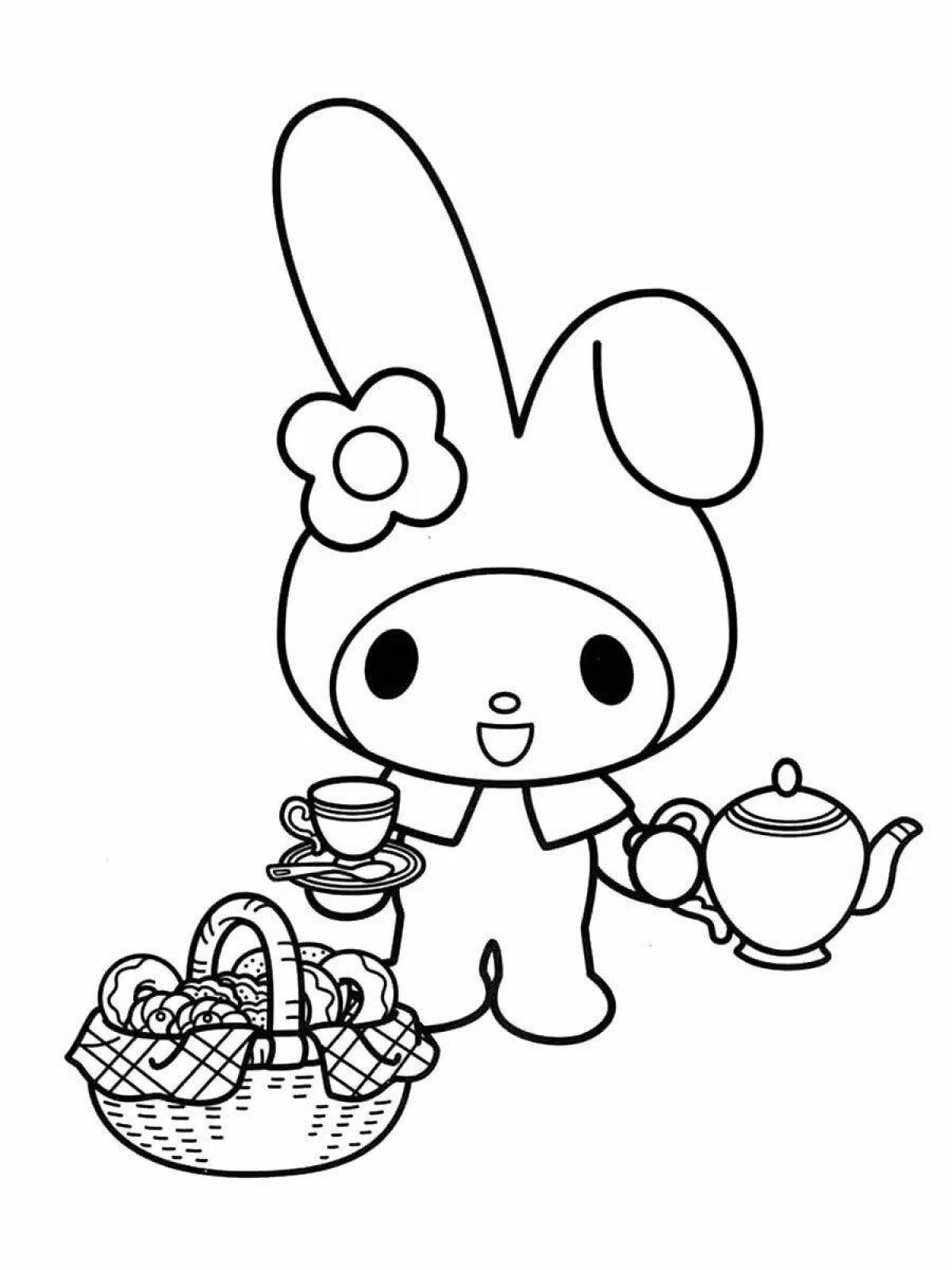 Joyous melody and hello kitty coloring book