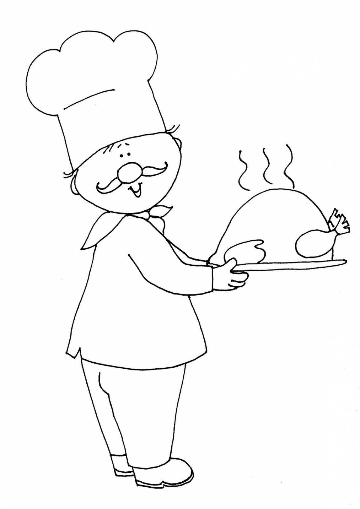 Color-happy cooks coloring page for kindergarten