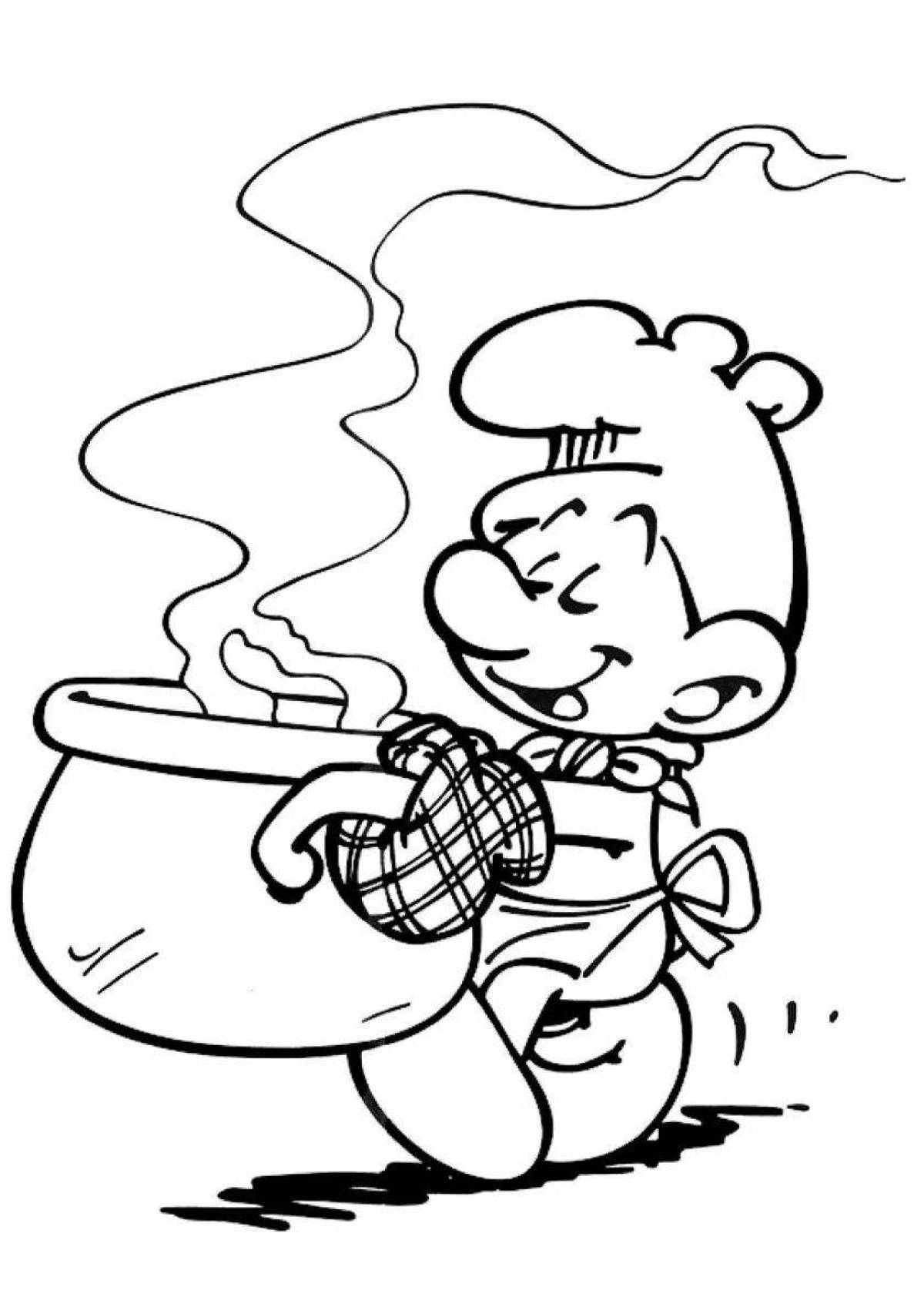 Fun coloring pages of cooks for kindergarten