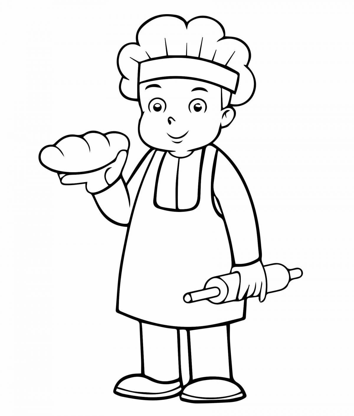 Color-creative cooks coloring page for kindergarten