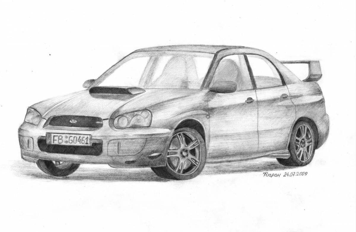 Subaru impreza wrx sti fine coloring