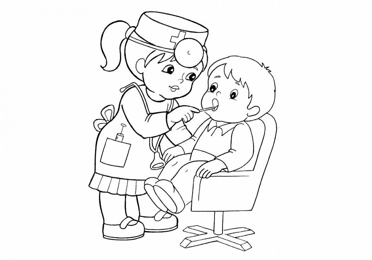 Elementary school occupation coloring page