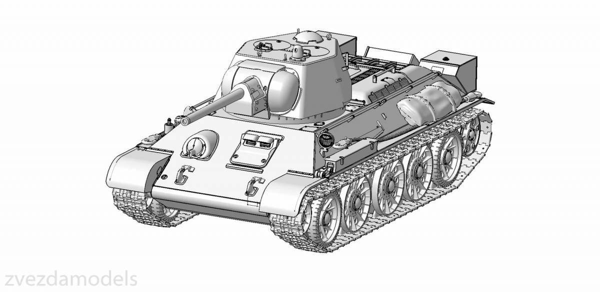 Раскраска средний танк drama t 34