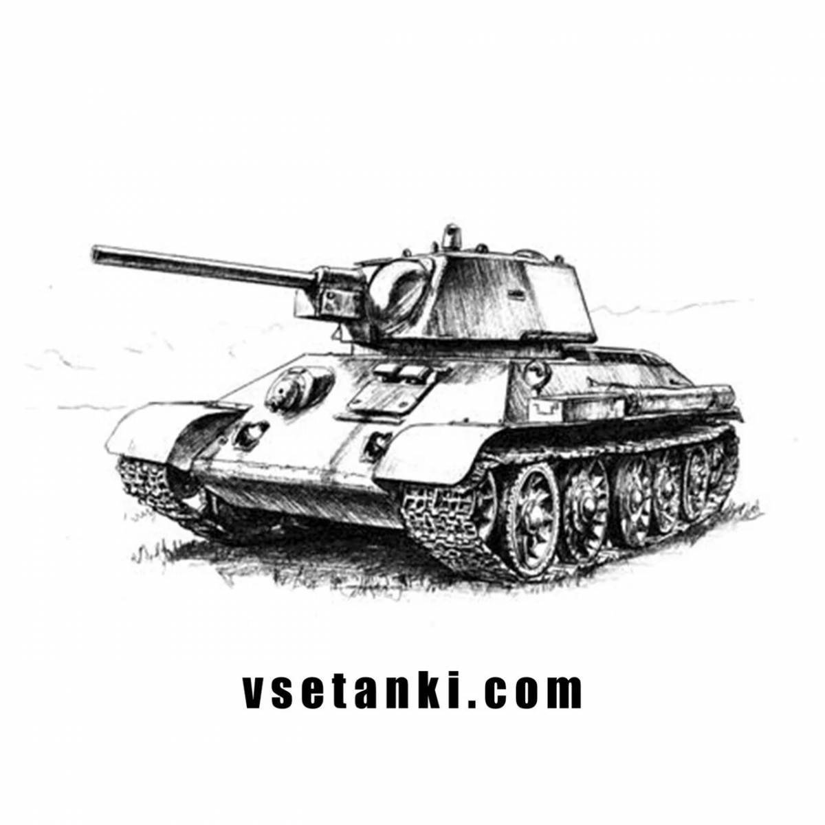 Раскраска эффектный средний танк t 34