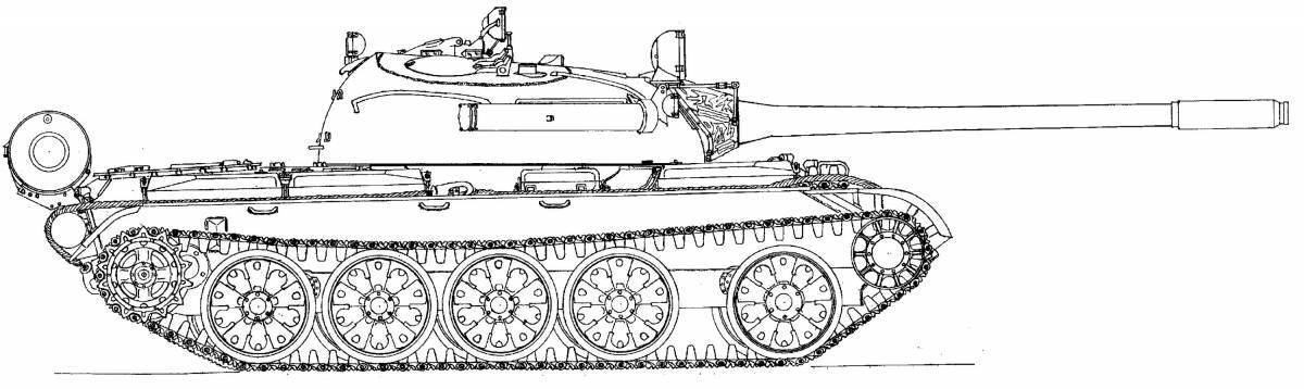 Decorated medium tank t 34 coloring page