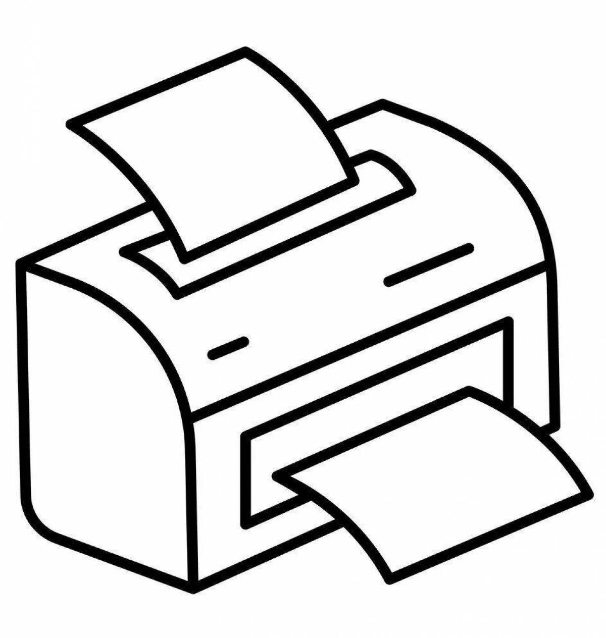 Colorful printer coloring page